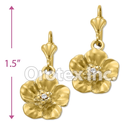 EL 273 Gold Layered CZ Long Earrings